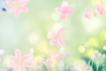 Fototapeta na wymiar Spring background with flowers, soft light, gentle tones