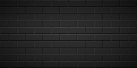 Black Brick Wall Background. Vector illustration