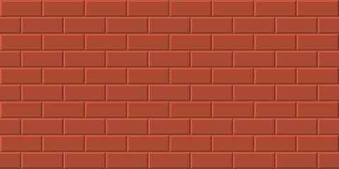 Red Brown Brick Wall Seamless Pattern Background. Vector illustration