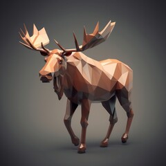 Obraz premium moose in low poly 3d
