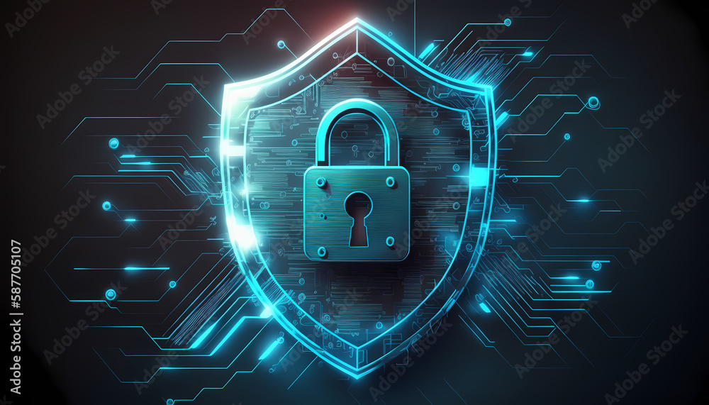 Poster secure your network with advanced cybersecurity protection and keep your business safe. generative a
