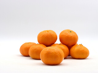 tangerines close-up on a white background