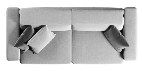 Top view of sofa with cushions