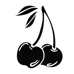 The illustration of hand drawing cherry vector. Suitable for fruits icon, sign or symbol.