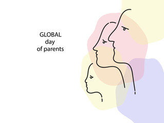 global day of parents vector doodle