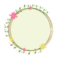 A set of flowers painted with watercolors. Sketch of flowers and herbs. Wreath, garland of flowers, frame, space for text. Vector watercolor.