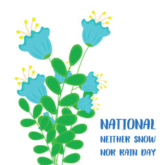 national neither snow nor rain day. Design suitable for greeting card poster and banner