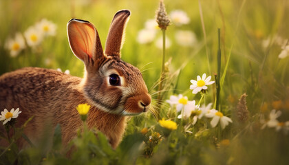 Obraz premium rabbit in the grass