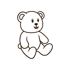 Obraz na płótnie Canvas Teddy bear cartoon vector illustration.