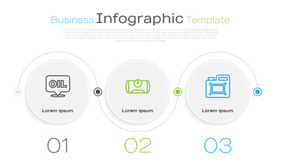 Set line Word oil, Gas tank for vehicle and Canister motor. Business infographic template. Vector