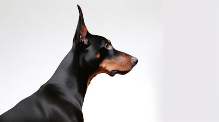 animal on the white Background dog doberman generative ai