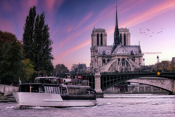 Notre Dame de Paris au crépuscule - 587715355