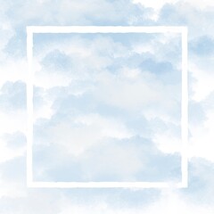 A white square frame in the sky, a logo template