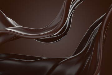 Splash of dark chocolate wave flow