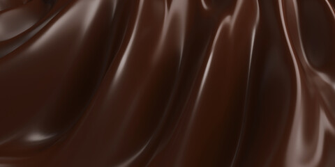 Splash of dark chocolate wave flow