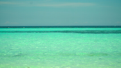 Fototapeta na wymiar Beautiful tropical island with sand beach. Panglao, Philippines. Seascape with beautiful beach.