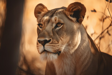 Fototapeta na wymiar Königin der Savanne: Porträt einer Löwin 4