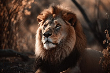 Fototapeta premium König der Wildnis: Majestätisches Porträt eines Löwen 3