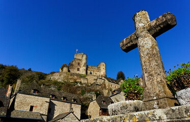 View of belcastel castle in Aveyron, France. essential place of tourism in the south of france