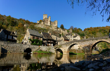 View of belcastel castle in Aveyron, France. essential place of tourism in the south of france