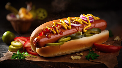 Sizzling Hot Dog Delight - Generative AI