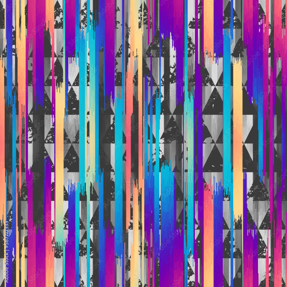 Aufkleber Vector image with imitation of grunge melange lines texture. Seamless image