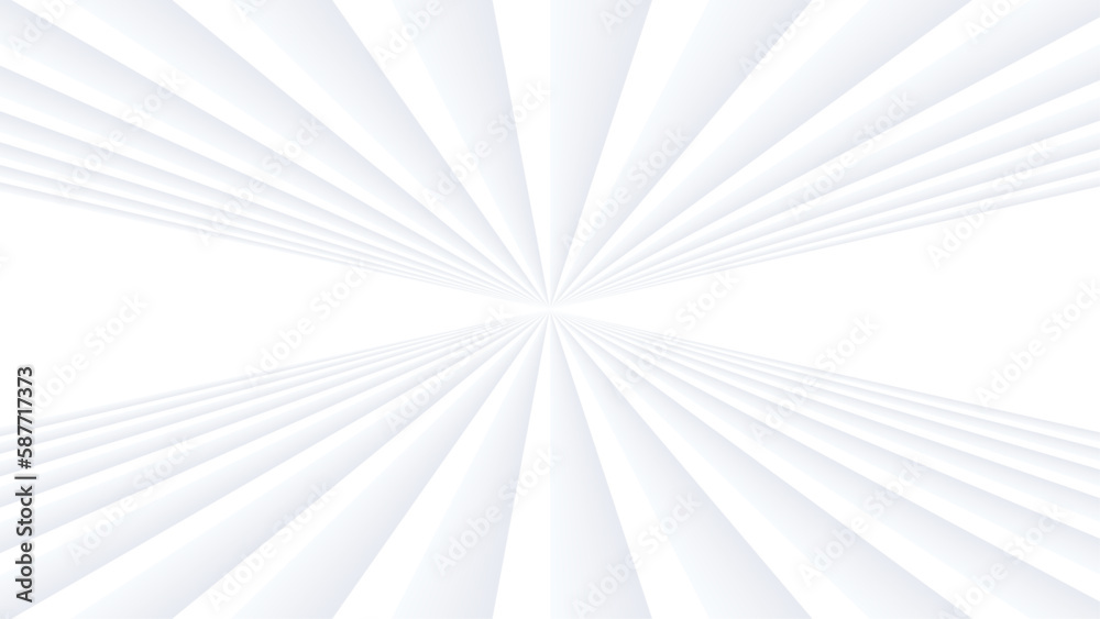 Poster Abstract white background with 3d lines pattern, architecture minimal white gray striped design