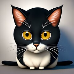 Fototapeta premium Generative AI cute cat illustration image