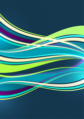 Bright overlapping flowing stripes and lines. Modern design. Vector