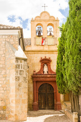 Fototapeta premium Entrance door of the main church in the small town of El Toboso (Spain)
