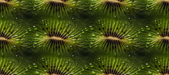 Fresh kiwi background. Close up kiwi texture. Realistic kiwi seamless pattern. Ecological vegetarian food background. digital ai art