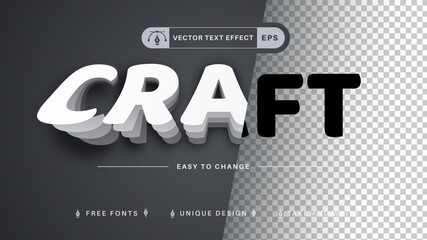 Craft - editable text effect, font style. Vector company logo mockup. Adobe Illustrator.