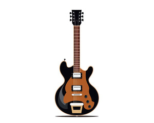 Electric guitar isolated on white background. Vector illustration in flat style.