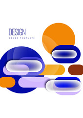 Overlapping geometric shapes and circles. Stylish trendy techno design background for business or technology presentations, internet posters or web brochure covers. Vector