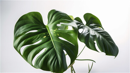 Close-up of a Philodendron plant on a white background