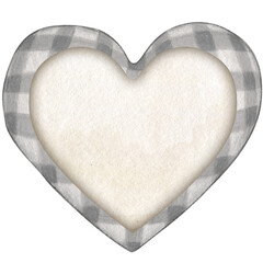 watercolor hand drawn gingham checkered heart