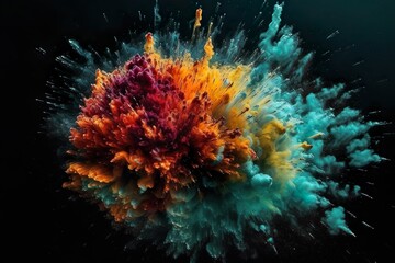Color Explosion on Black Background
