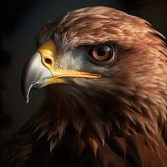 Close-up Portrait of Majestic Brown Eagle