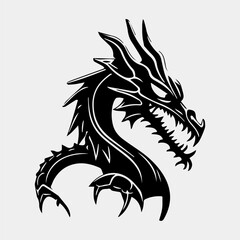 Dragon vector icon illustration design logo template