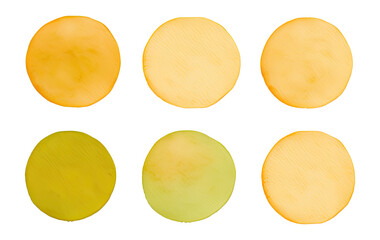 watercolor circle with many color set bundle. generative ai