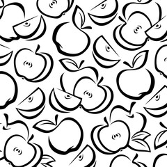 Apple pattern background set. Collection icons apple. Vector