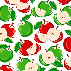 Apple pattern background set. Collection icons apple. Vector