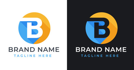 Obraz premium Initial letter B Logo vector illustration with Abstract Circle Shape design