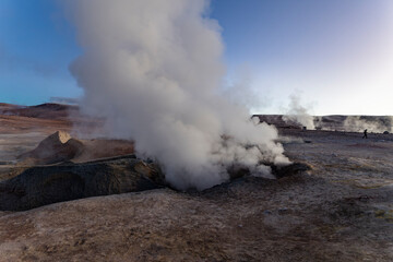 Fototapeta na wymiar Sol de Manana geyser fields in Bolivia