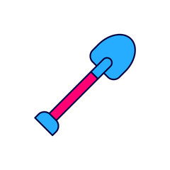 Filled outline Shovel icon isolated on white background. Gardening tool. Tool for horticulture, agriculture, farming. Vector