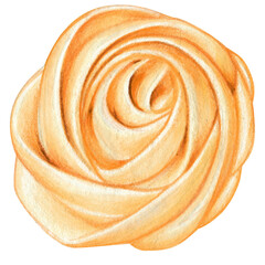 Fototapeta premium watercolor sweet meringue rose decoration