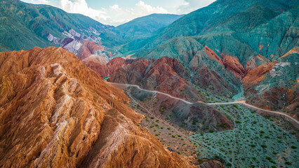 Purmamarca Jujuy Argentina Aerial View The Hill of Seven Colors Cerro Siete Colores 