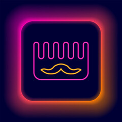 Glowing neon line Hairbrush icon isolated on black background. Comb hair sign. Barber symbol. Colorful outline concept. Vector