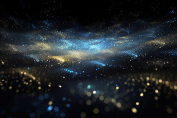 abstract light background blue and gold sequins