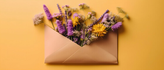 flowers in paper envelope